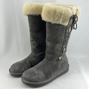 UGG Gray and Cream Winter Boots